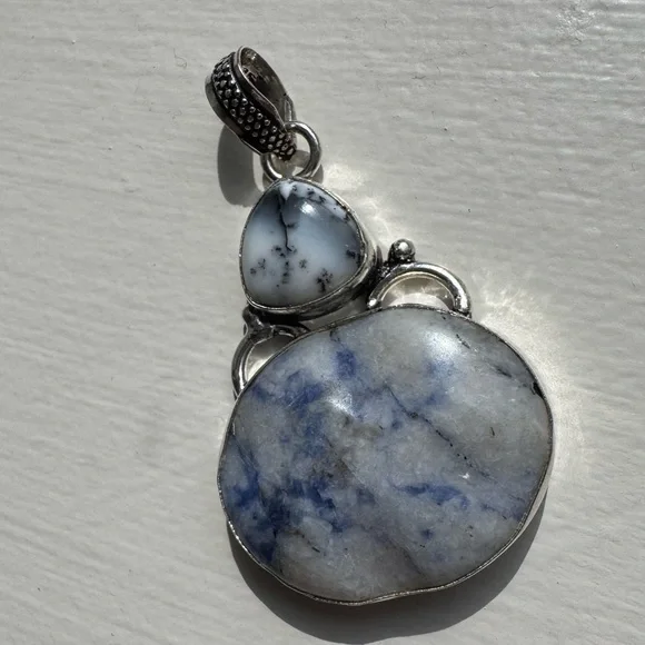 NWOT Sundance Winter Branches Pendant, Dendritic Opal, Sodalite, Sterling Silver
